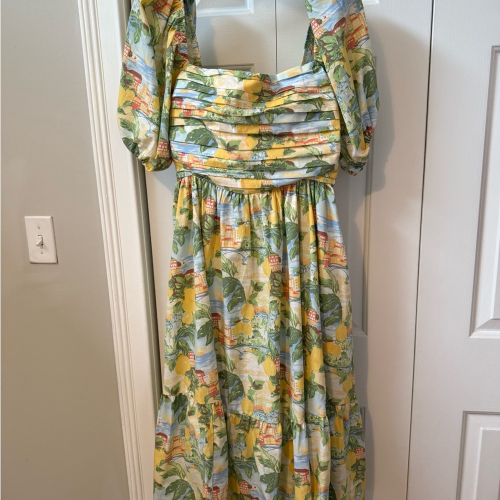Abercrombie Fitch Emerson Poplin Floral Puff Sleeve Dress Medium Petite